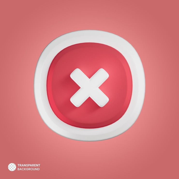 PSD icono de rechazo elemento 3d ilustración