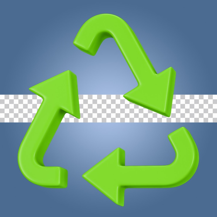 PSD icono de reciclaje 3d
