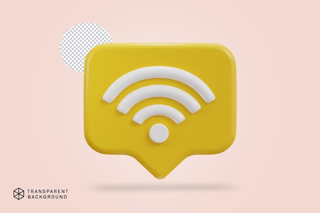 Icono de red inalámbrica wifi 3d