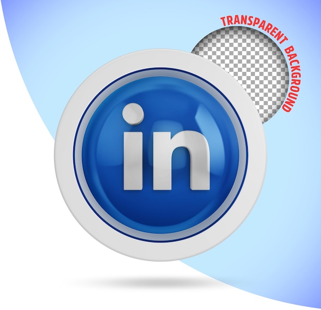 Icono de la red social linkedin en forma de esfera con reflejos ilustración 3d