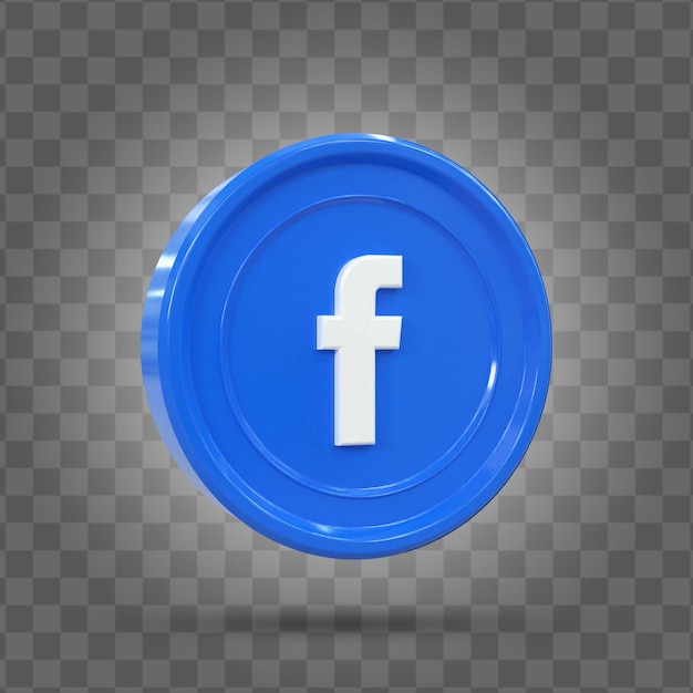 Icono de redes sociales 3d de Facebook Concepto de icono 3d brillante colorido Representación 3d para composición
