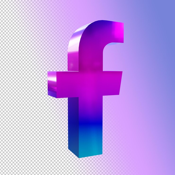 PSD icono de redes sociales 3d iridiscente