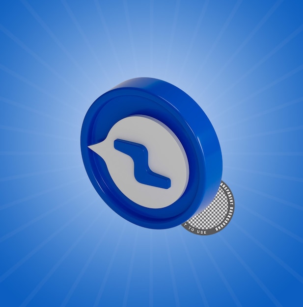 El icono de las redes sociales 3D de Messenger