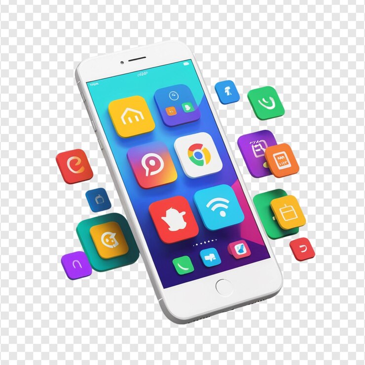 PSD icono de redes sociales 3d para teléfonos inteligentes con interfaz de iconos de aplicaciones