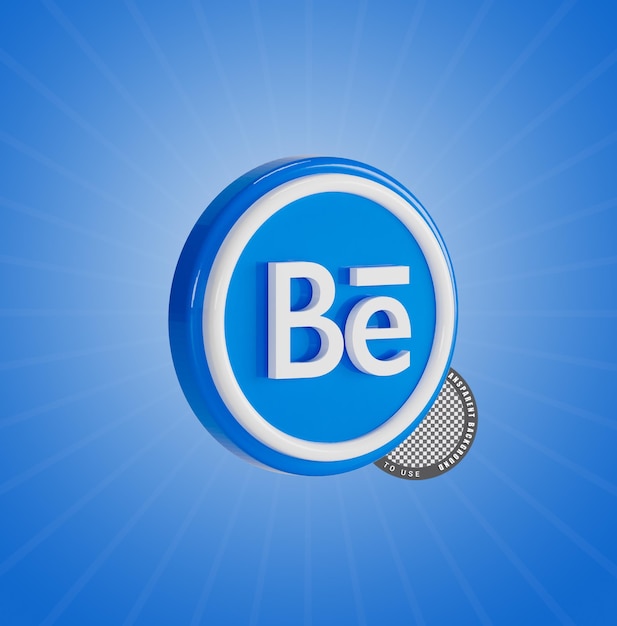 El icono de las redes sociales Behance 3D