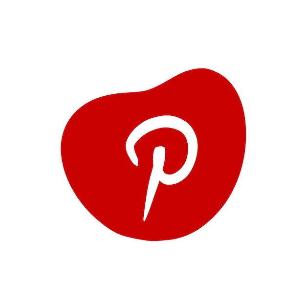 PSD icono de las redes sociales dibujado a mano de pinterest