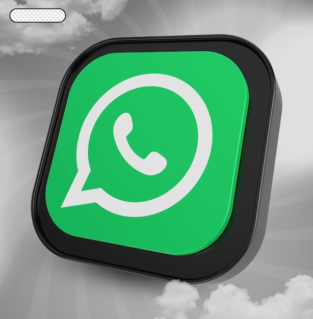 Icono de redes sociales de estilo 3d de whatsapp