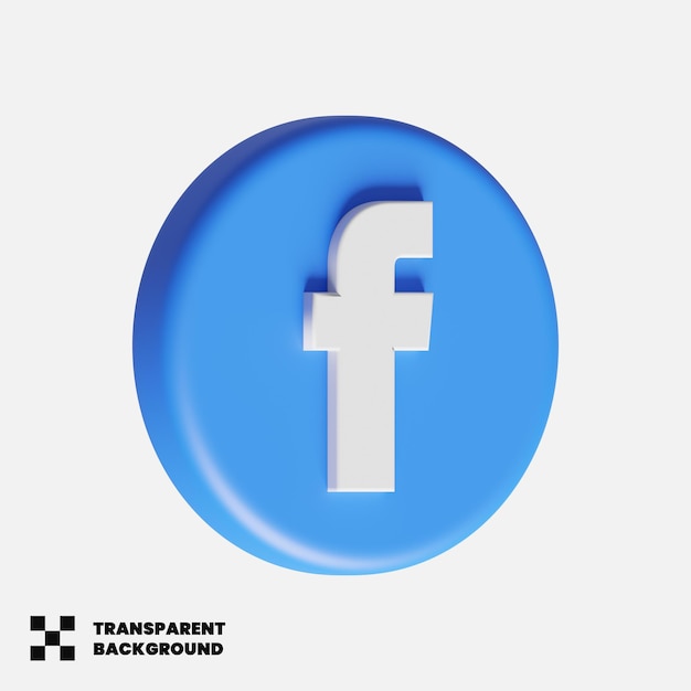 Icono de redes sociales de facebook en 3d render