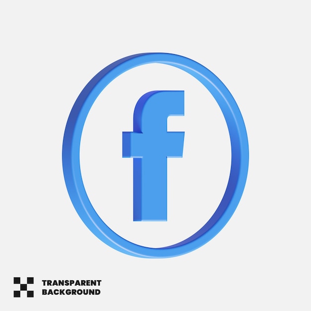 PSD icono de redes sociales de facebook en 3d render