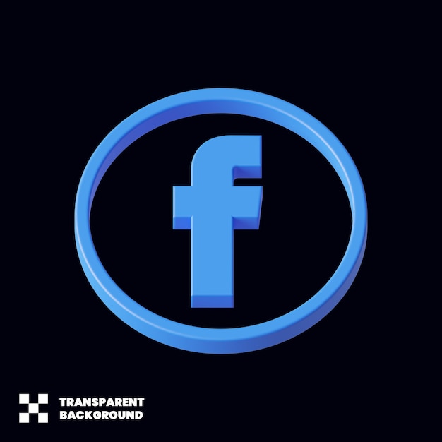 PSD icono de redes sociales de facebook en 3d render