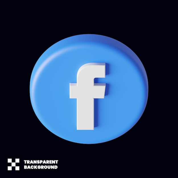 Icono de redes sociales de facebook en 3d render