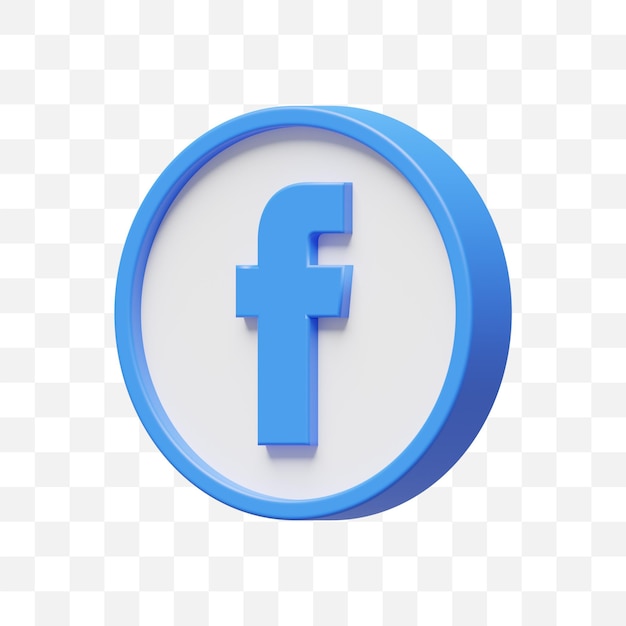 PSD icono de redes sociales de facebook 3d