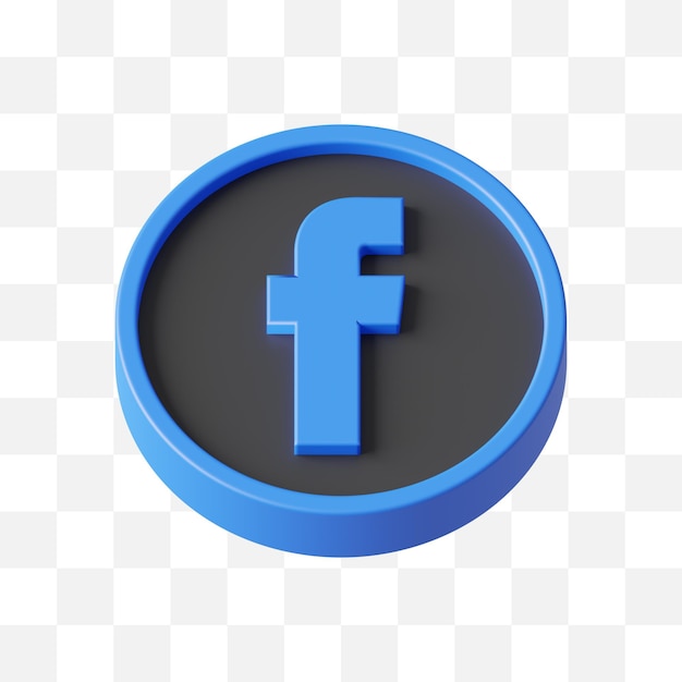 Icono de redes sociales de facebook 3d