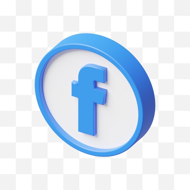 Icono de redes sociales de facebook 3d