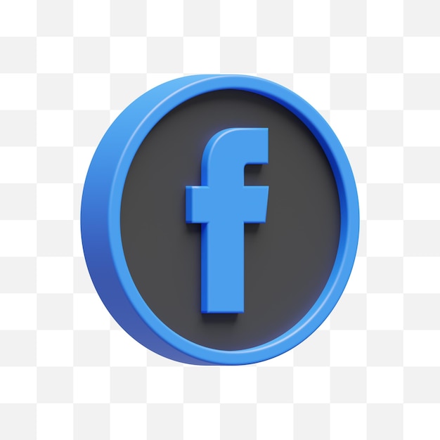 PSD icono de redes sociales de facebook 3d