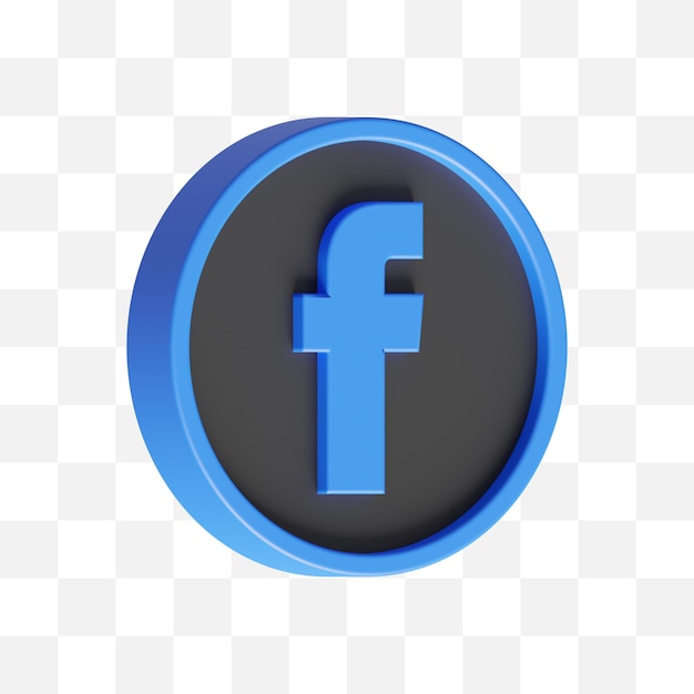 PSD icono de redes sociales de facebook 3d