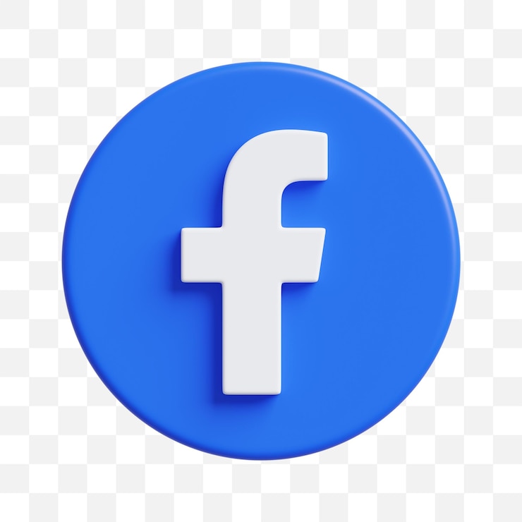 PSD icono de redes sociales de facebook 3d