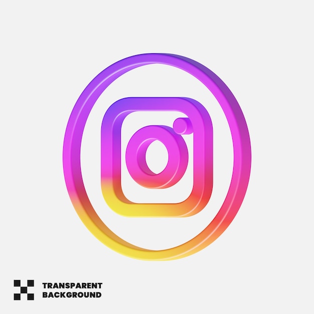 Icono de redes sociales de Instagram en 3D Render