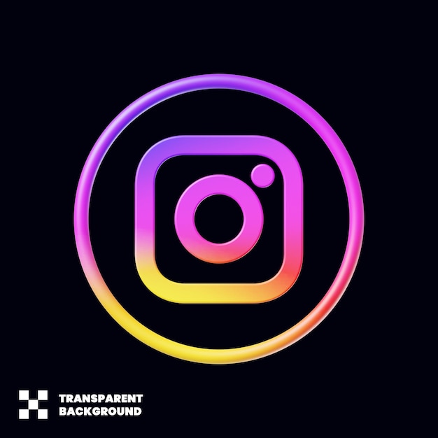 Icono de redes sociales de instagram en 3d render