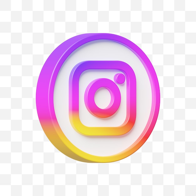 PSD icono de redes sociales de instagram 3d