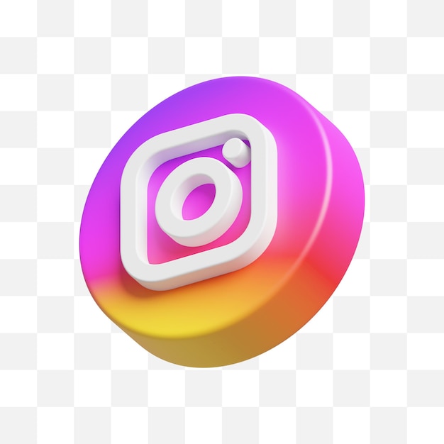 PSD icono de redes sociales de instagram 3d