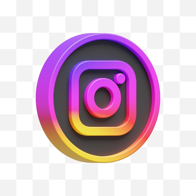 PSD icono de redes sociales de instagram 3d