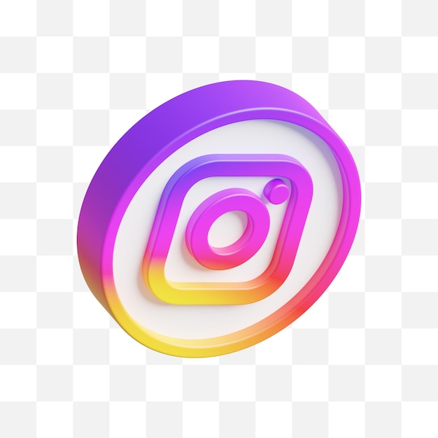 PSD icono de redes sociales de instagram 3d