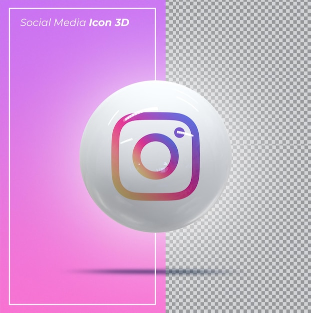 Icono de redes sociales de Instagram 3d