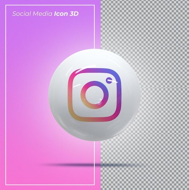 Icono de redes sociales de instagram 3d