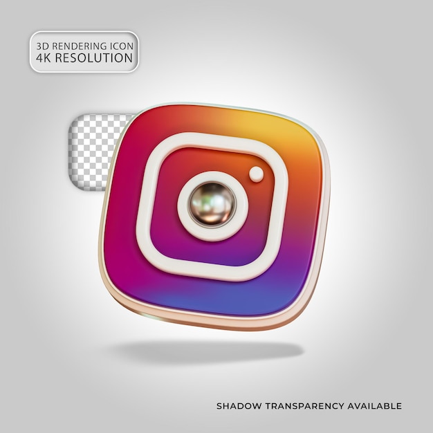 Icono de redes sociales de instagram ilustración de render 3d aislada