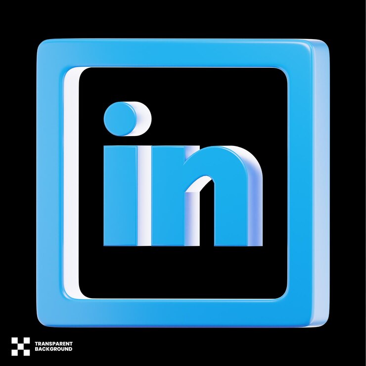 PSD icono de redes sociales linkedin 3d