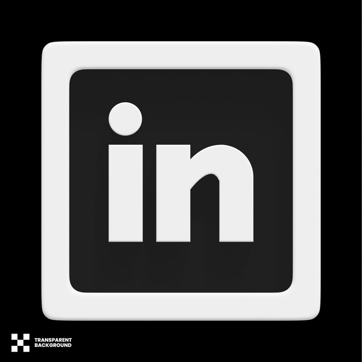 PSD icono de redes sociales linkedin 3d