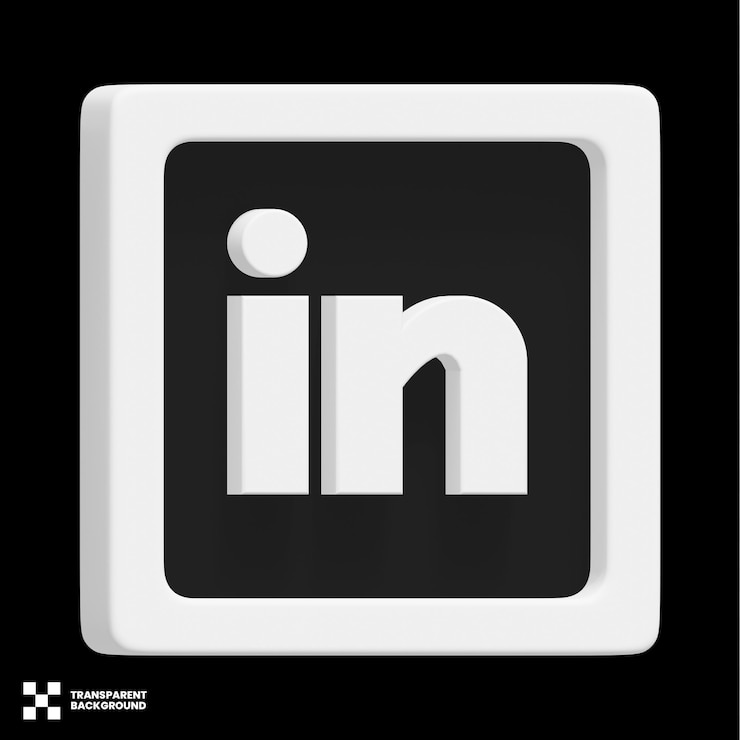 PSD icono de redes sociales linkedin 3d