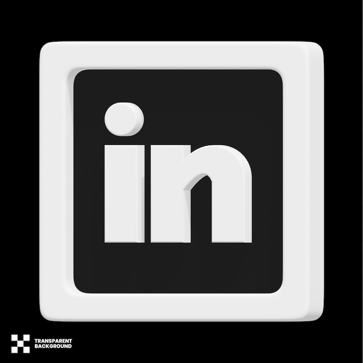 PSD icono de redes sociales linkedin 3d