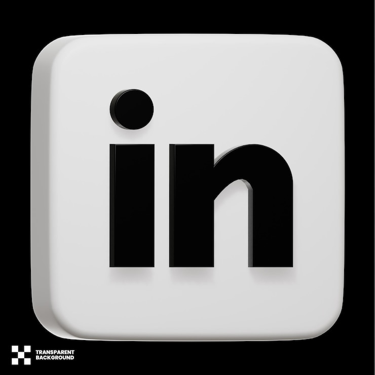 PSD icono de redes sociales linkedin 3d