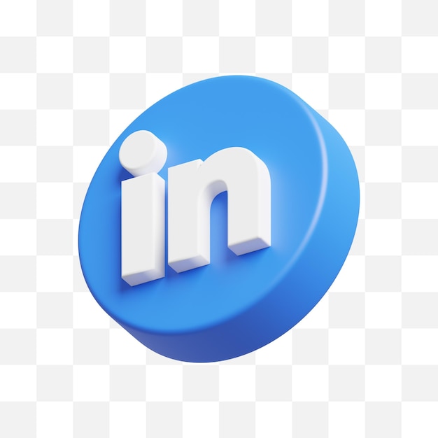 Icono de redes sociales linkedin 3d