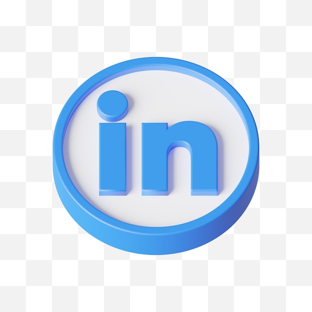 Icono de redes sociales linkedin 3d