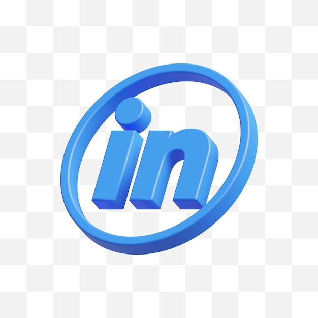 PSD icono de redes sociales linkedin 3d