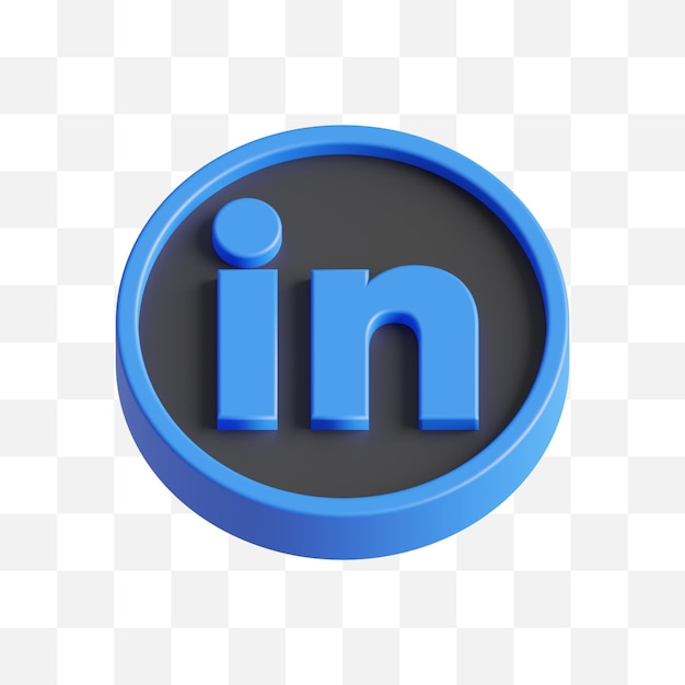 Icono de redes sociales linkedin 3d