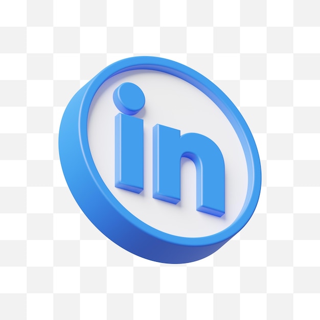 PSD icono de redes sociales linkedin 3d