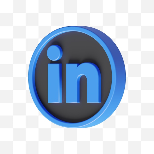 PSD icono de redes sociales linkedin 3d