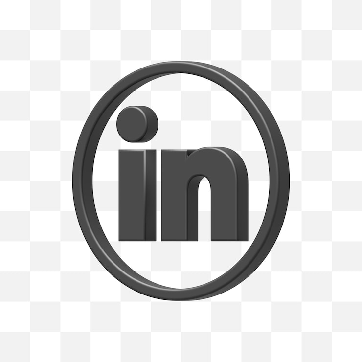 PSD icono de redes sociales linkedin 3d