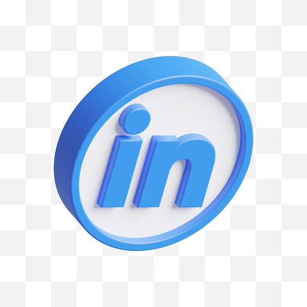 Icono de redes sociales linkedin 3d