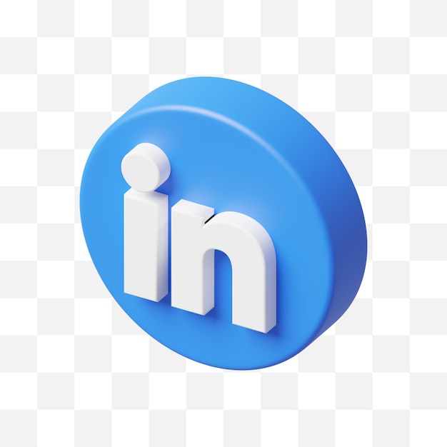 PSD icono de redes sociales linkedin 3d