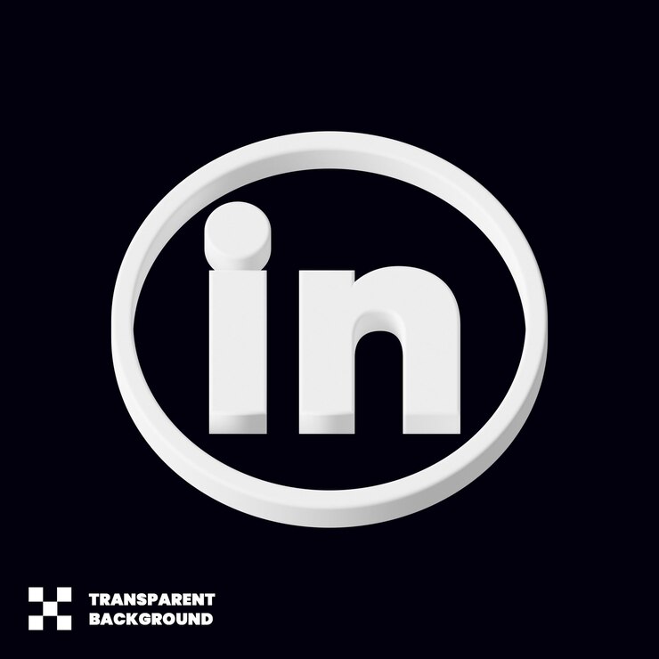 PSD icono de redes sociales linkedin 3d