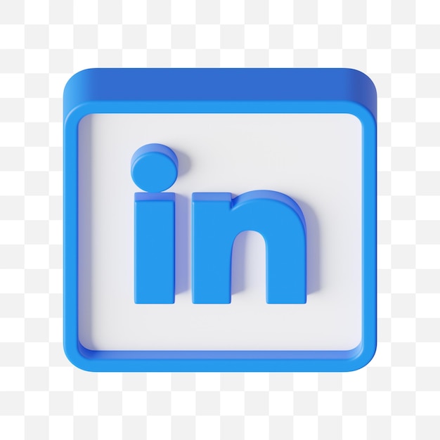 PSD icono de las redes sociales de linkedin en 3d