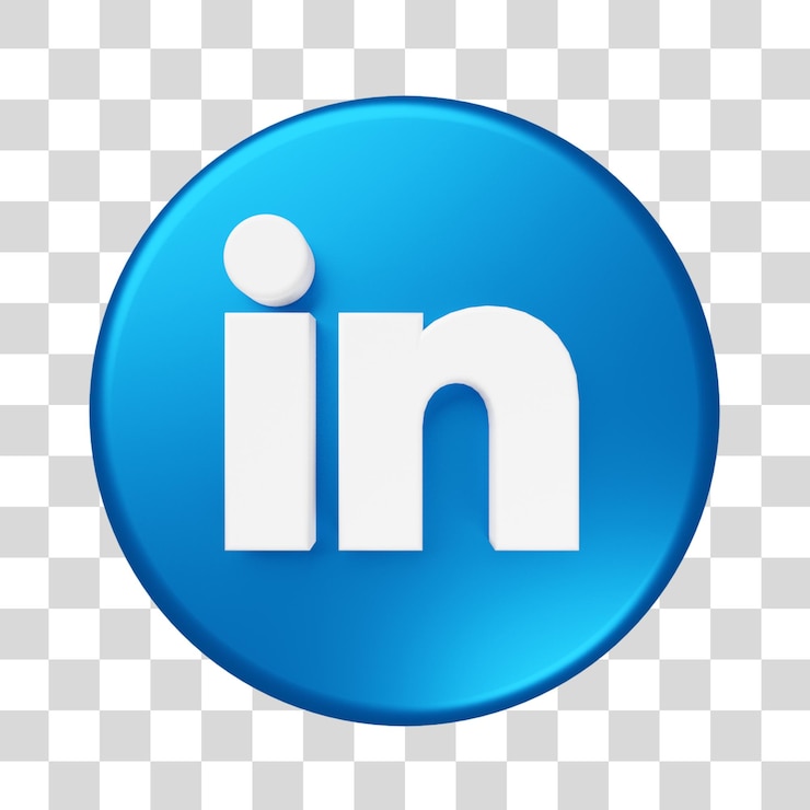 PSD icono de redes sociales linkedin 3d