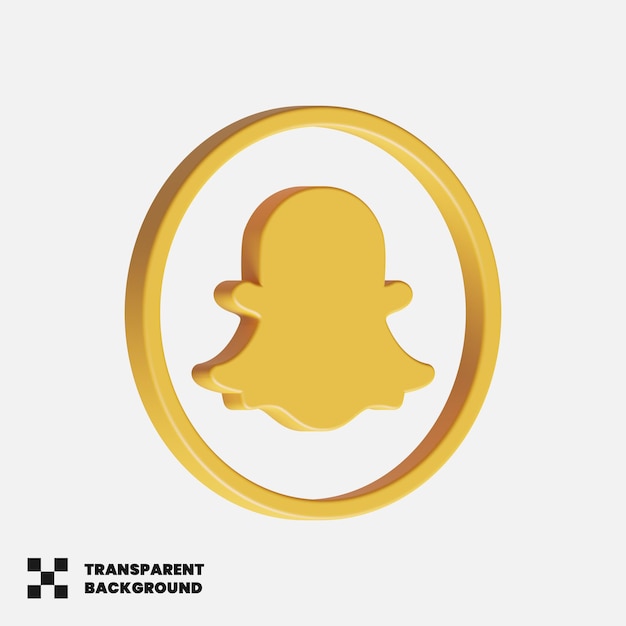 Icono de redes sociales de snapchat en 3d render