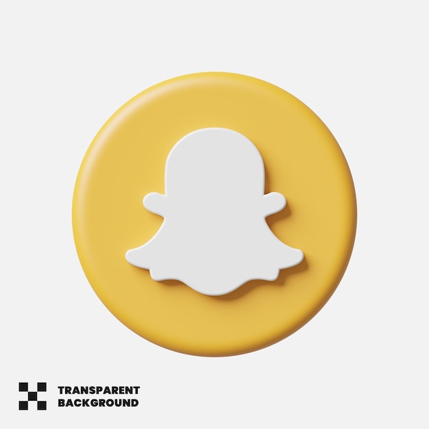 Icono de redes sociales de Snapchat en 3D Render