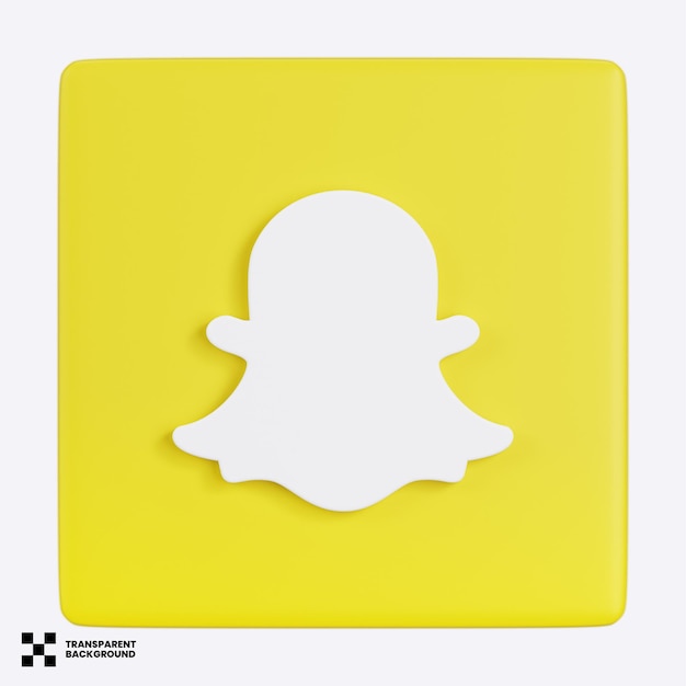 Icono de redes sociales de Snapchat modelo 3d